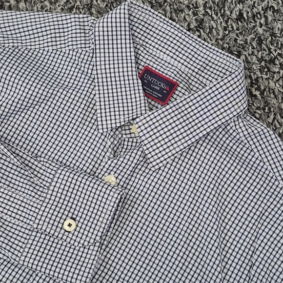 UNTUCKit Other - Untuckit Wagner Shirt Mens L Black Check Slim Fit Long Sleeve Button Up Stretch